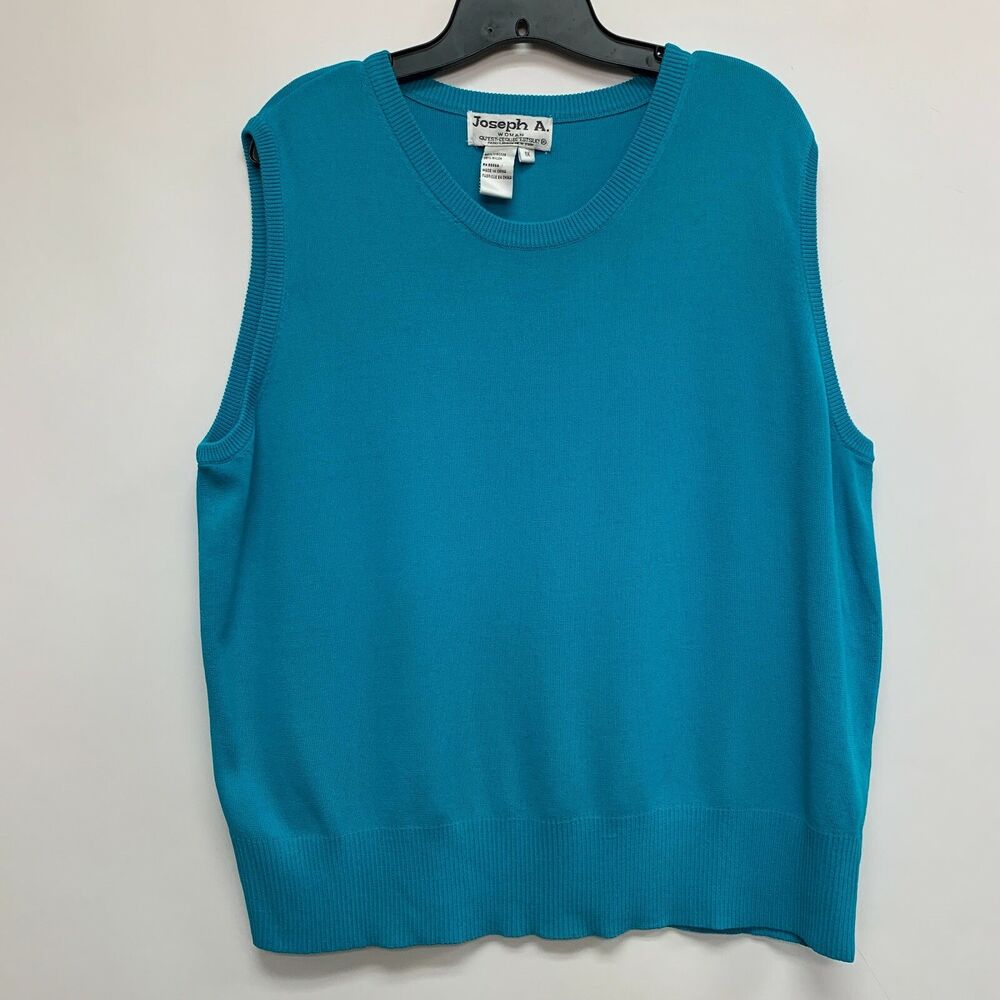 Joseph A Women's Sweater Knit Top Size‎ 1X Aqua Blue Sleeveless